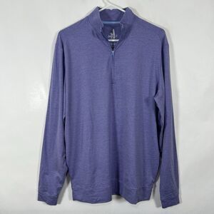 Johnnie-O Golf 1/4 Zip Pullover Mens Size Medium Purple Striped Performance EUC
